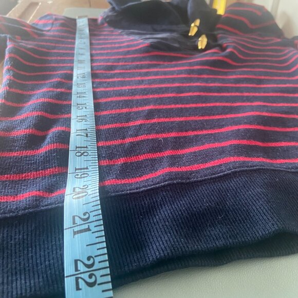 Ralph Lauren LRL Pullover Sweater Red Blue Stripe Shawl Collar - Medium - Picture 10 of 12